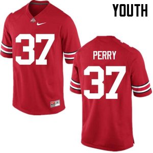 NCAA Ohio State Buckeyes Youth #37 Joshua Perry Red Nike Football College Jersey ZVD6345KO